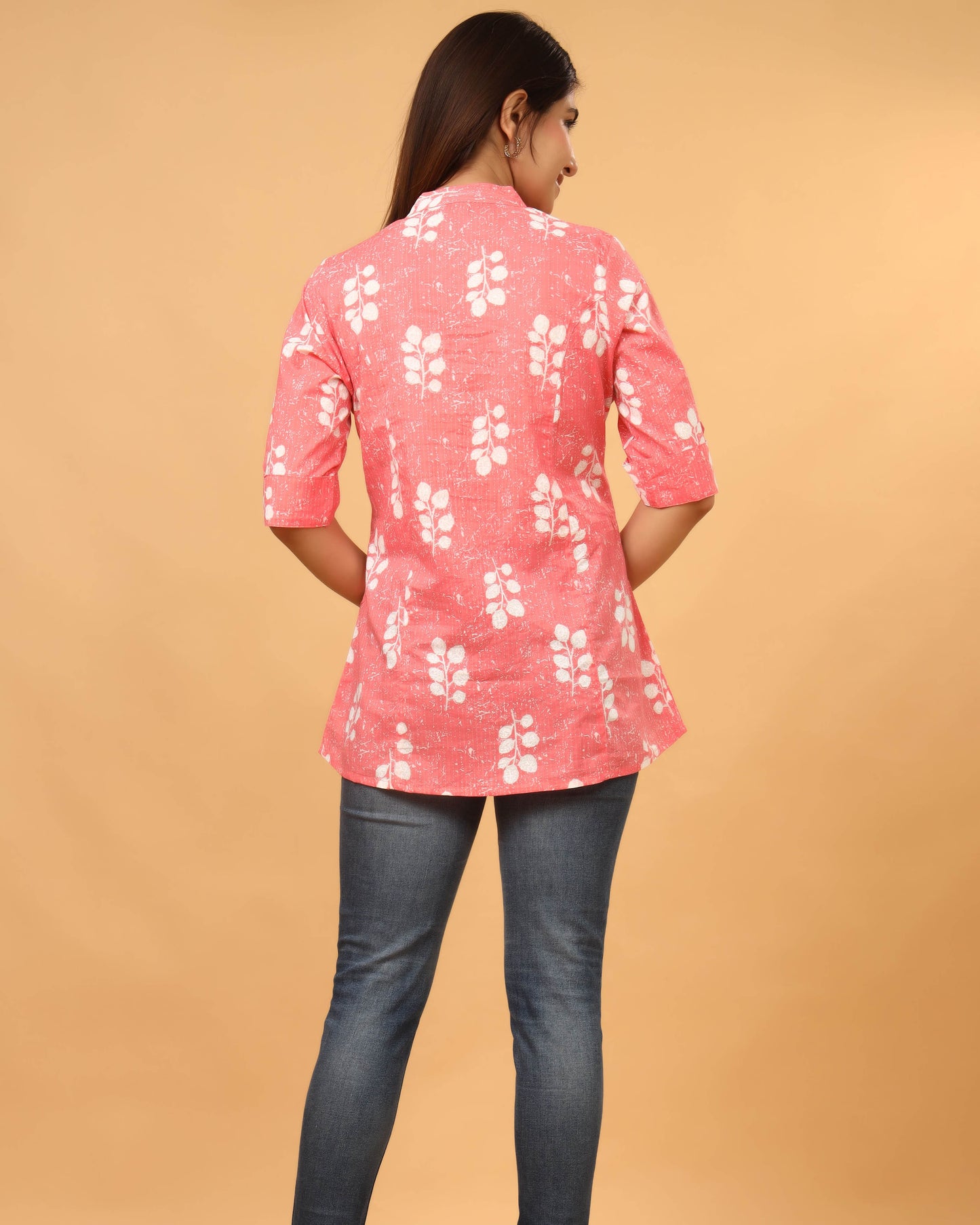 PINK COTTON PRINTED TOP