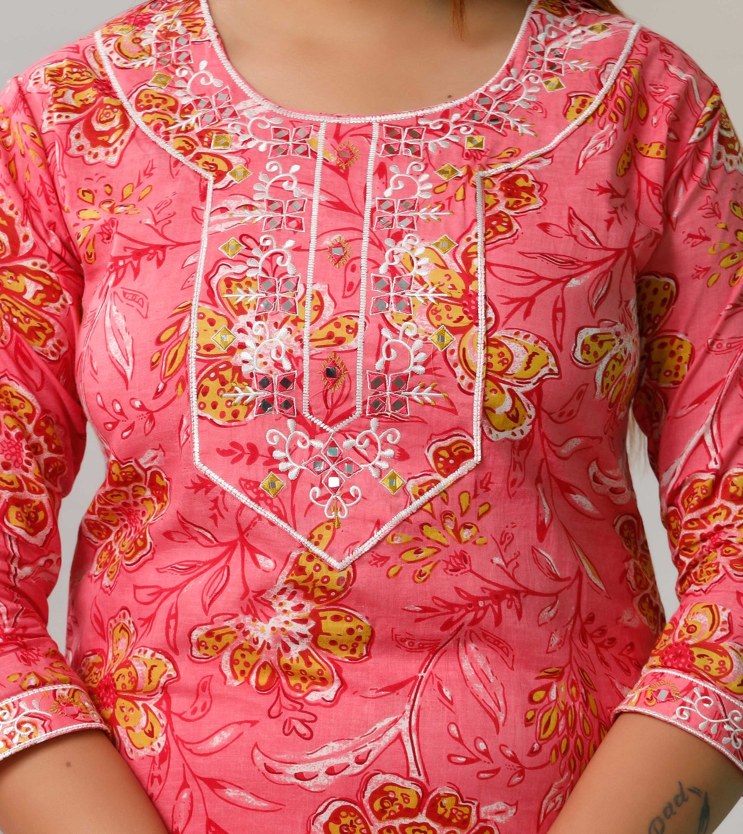 PINK EMBROIDERED 3 PC