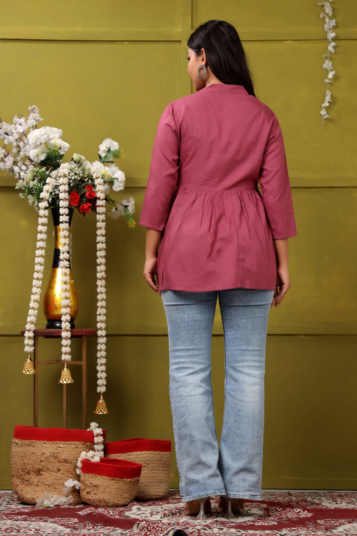 MAGENTA SHORT TOP RAYON