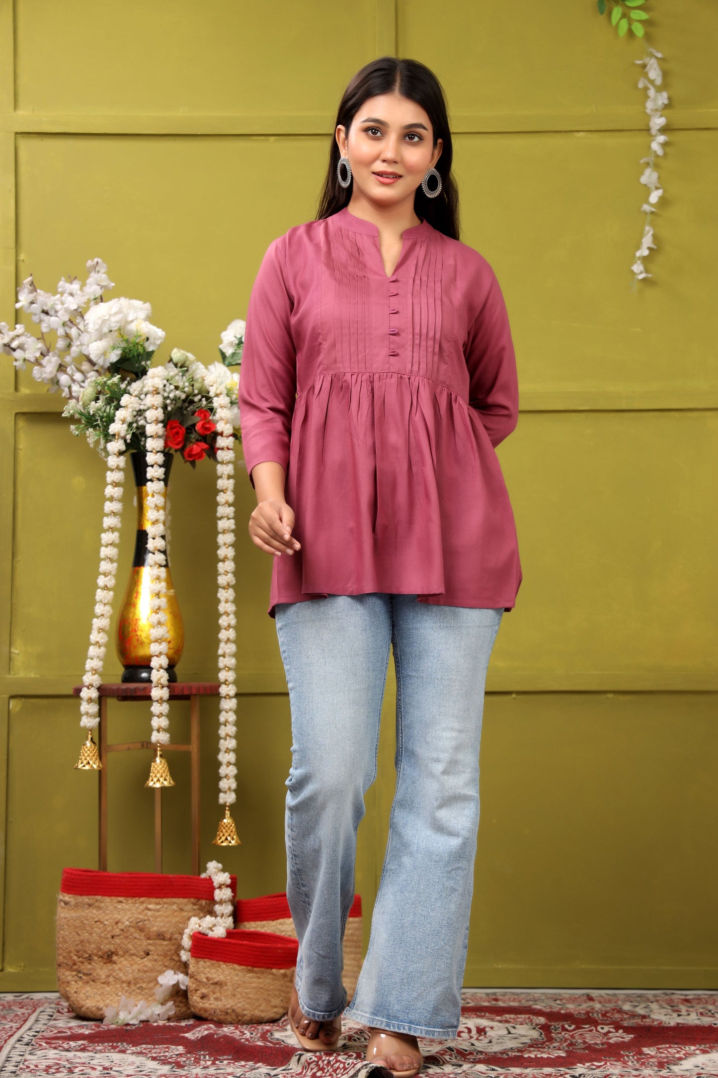 MAGENTA SHORT TOP RAYON