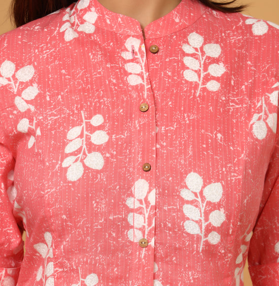 PINK COTTON PRINTED TOP