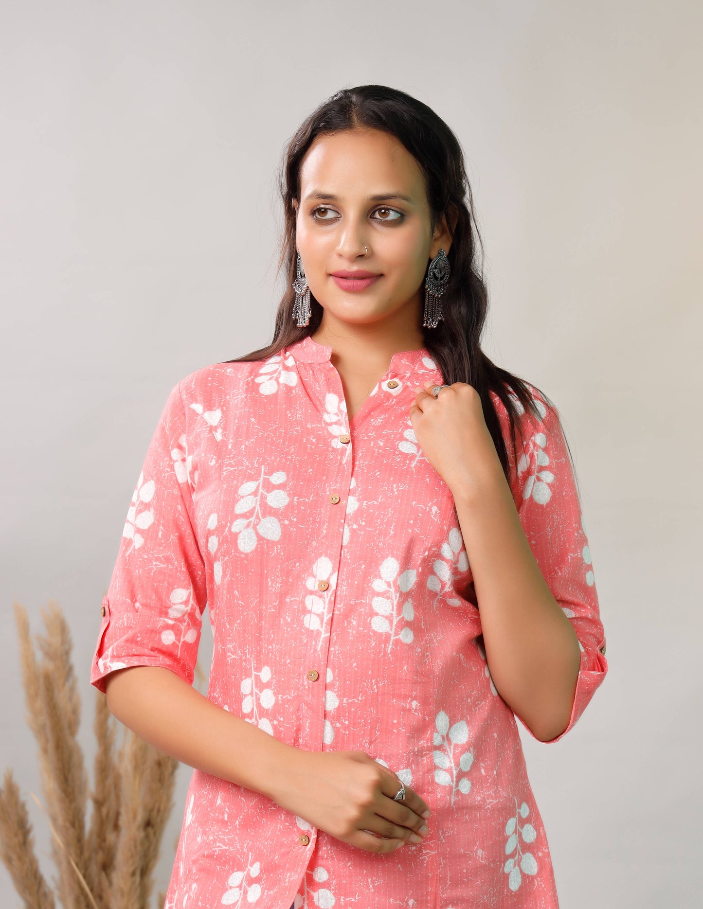 PINK COTTON PRINTED TOP