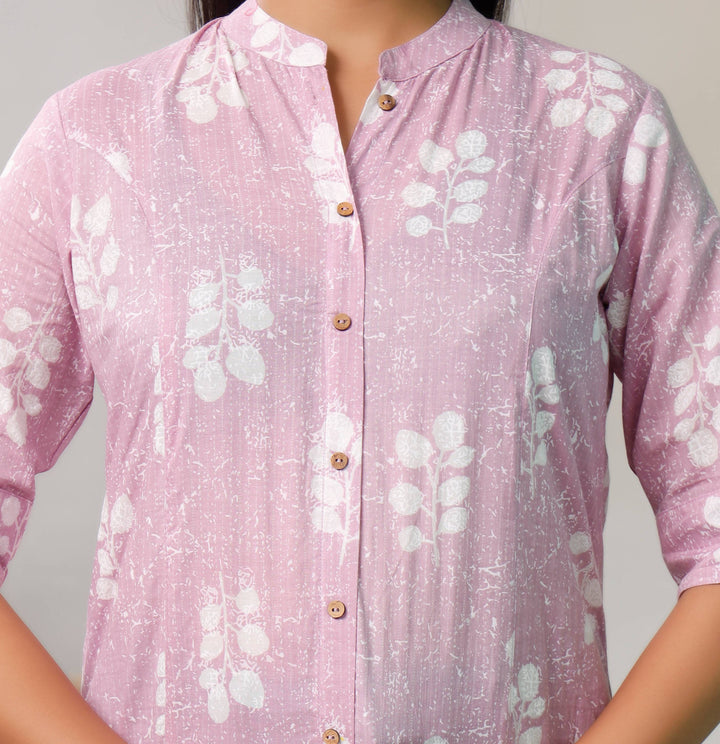 PURPLE COTTON PRINTED TOP