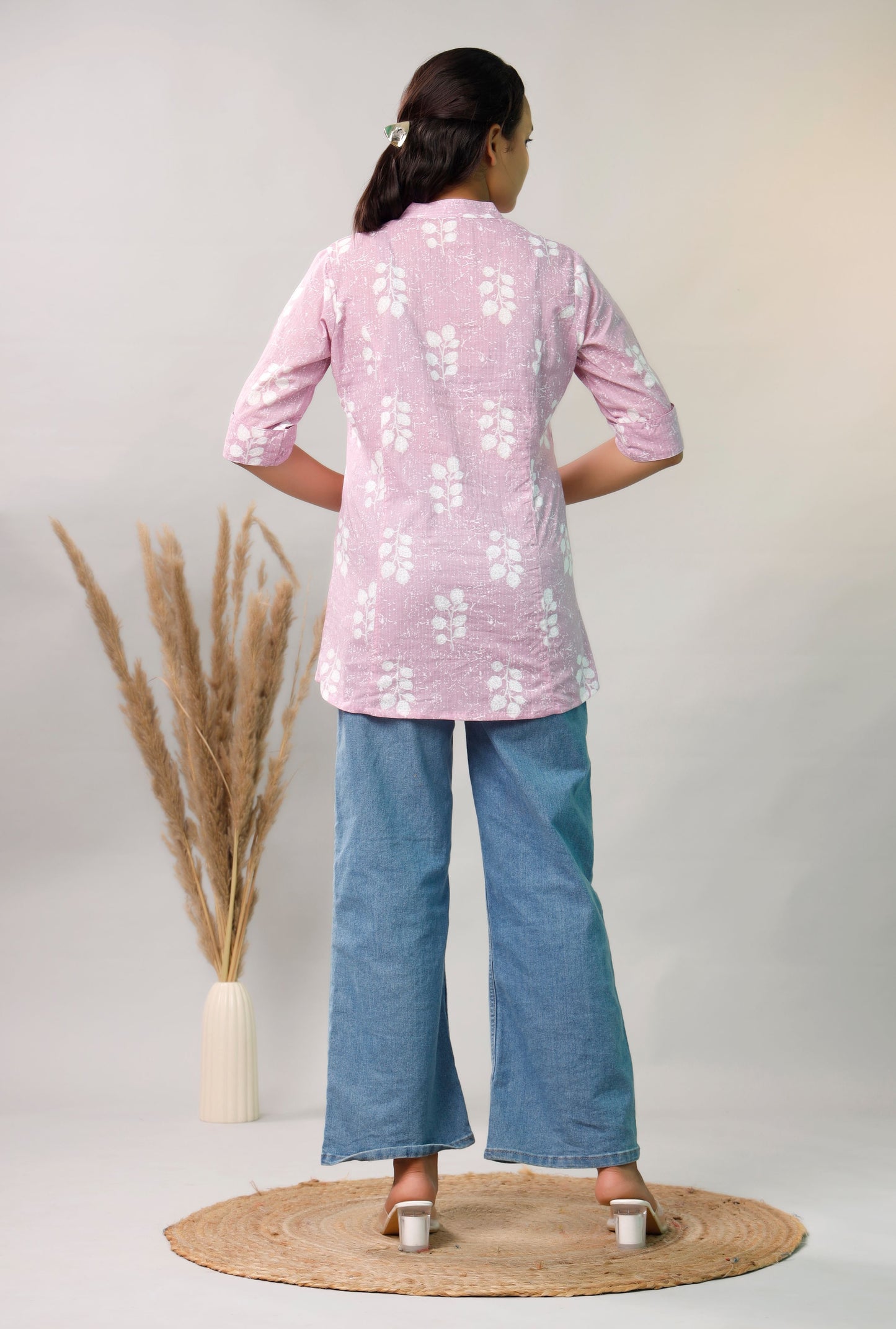 PURPLE COTTON PRINTED TOP