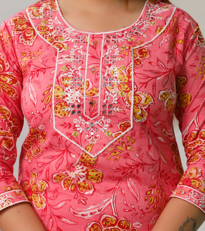 PINK EMBROIDERED 3 PC