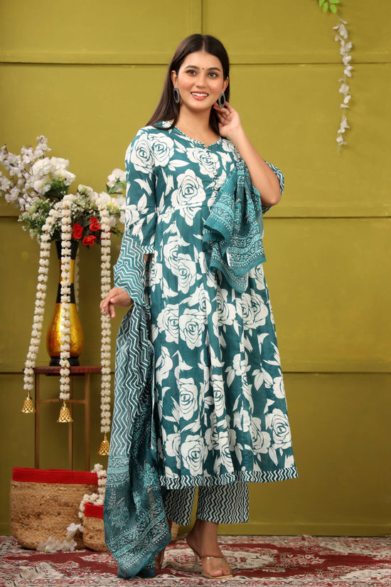 BLUE FLORAL PRINT ADDA WORK ANARKALI