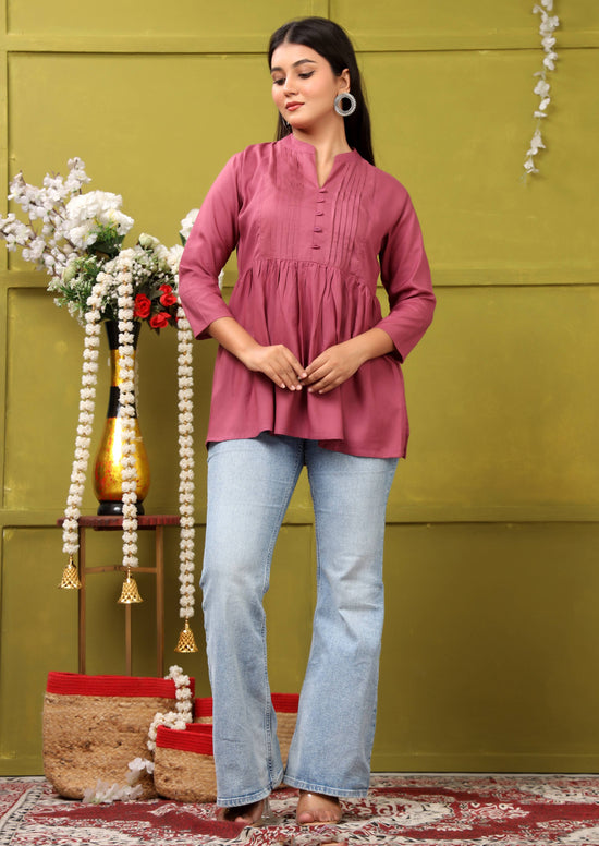 MAGENTA SHORT TOP RAYON
