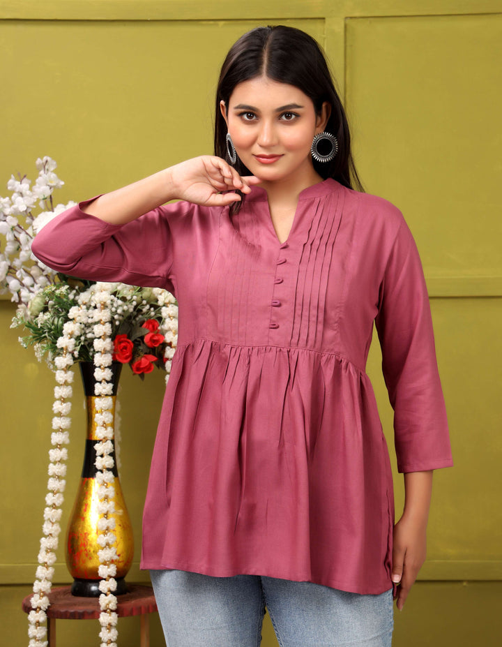 MAGENTA SHORT TOP RAYON