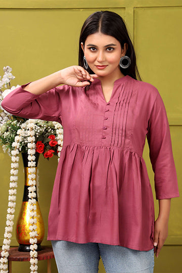 MAGENTA SHORT TOP RAYON