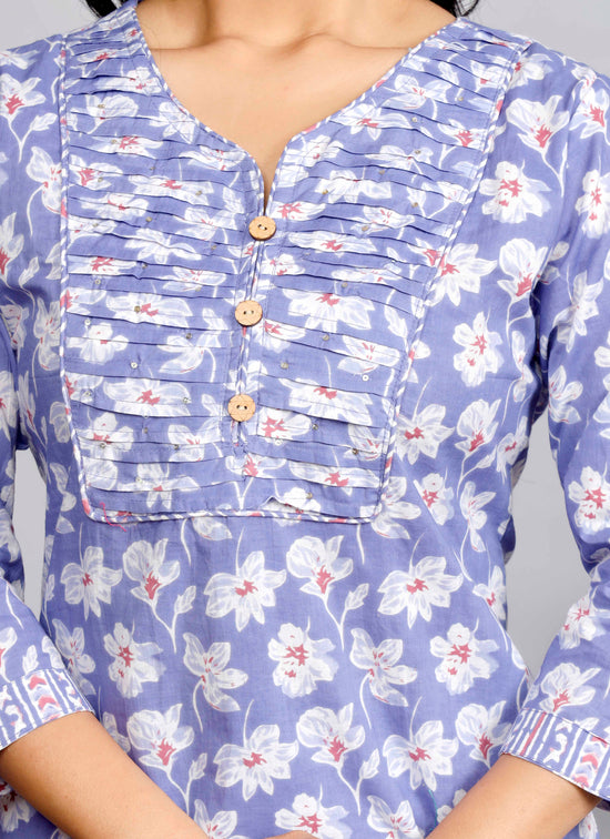 Soft Lavender Floral Printed Kurta Set with Dupatta – Graceful Everyday Ethnic Wear